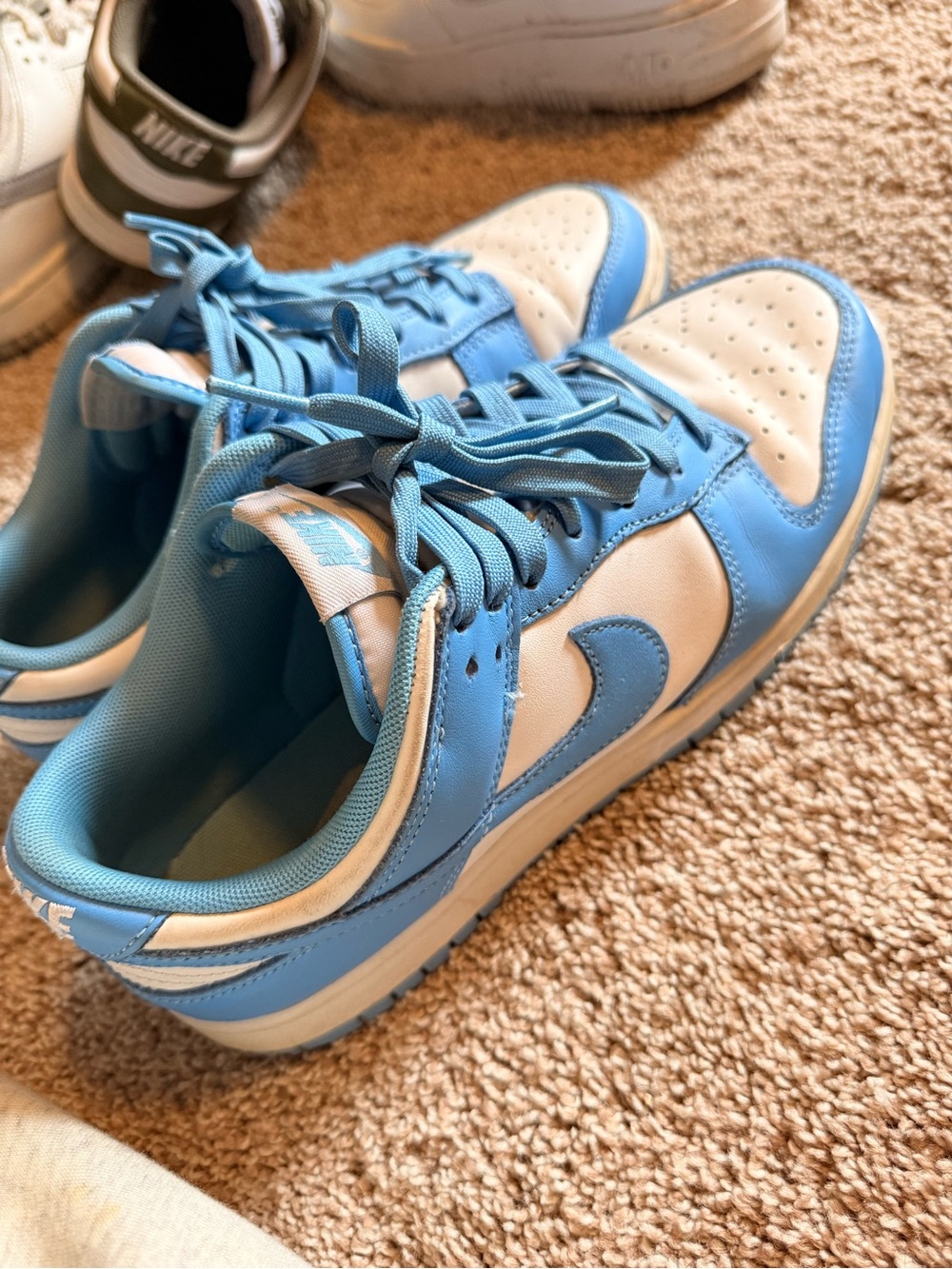 Nike Blue and White Low-Top Sneakers